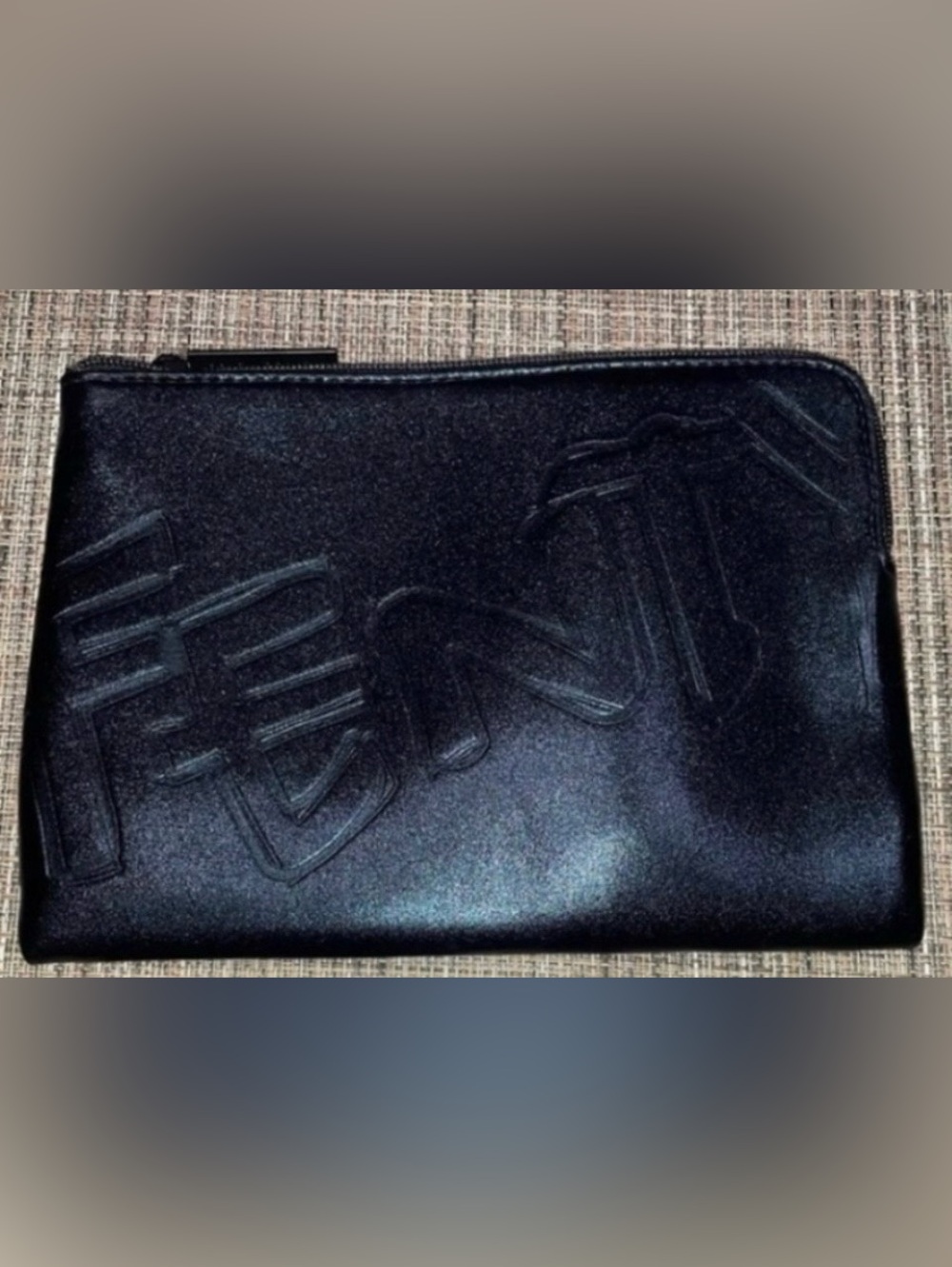 “FENTY BEAUTY” BLACK NEOPRENE  MULTI-USE POUCH. EUC